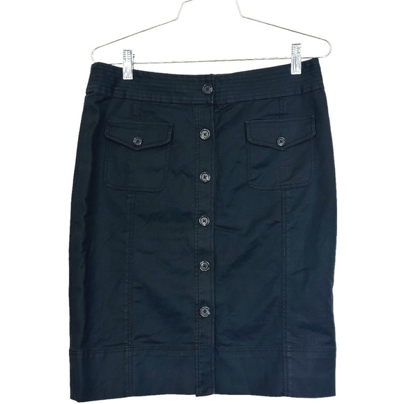 Martin + Osa Pencil Skirt S Black Button Front - Picture 1 of 11